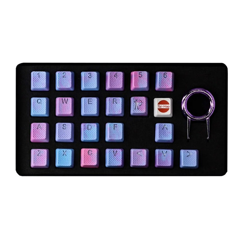 Tai-Hao Rubber Backlit Mark II Gaming Keycap - Pink & Blue Camo - مفاتيح كيبورد